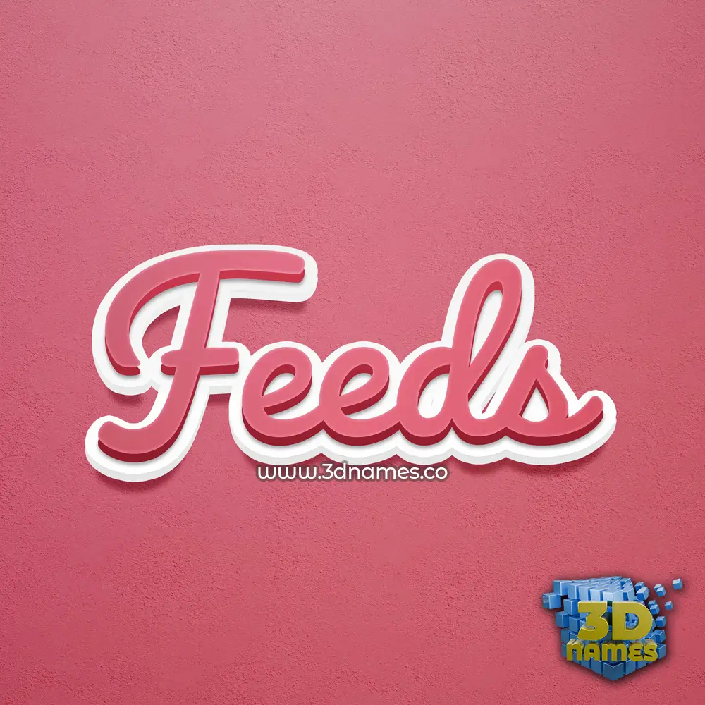 feeds in Red Scribble style - 3D name wallpaper