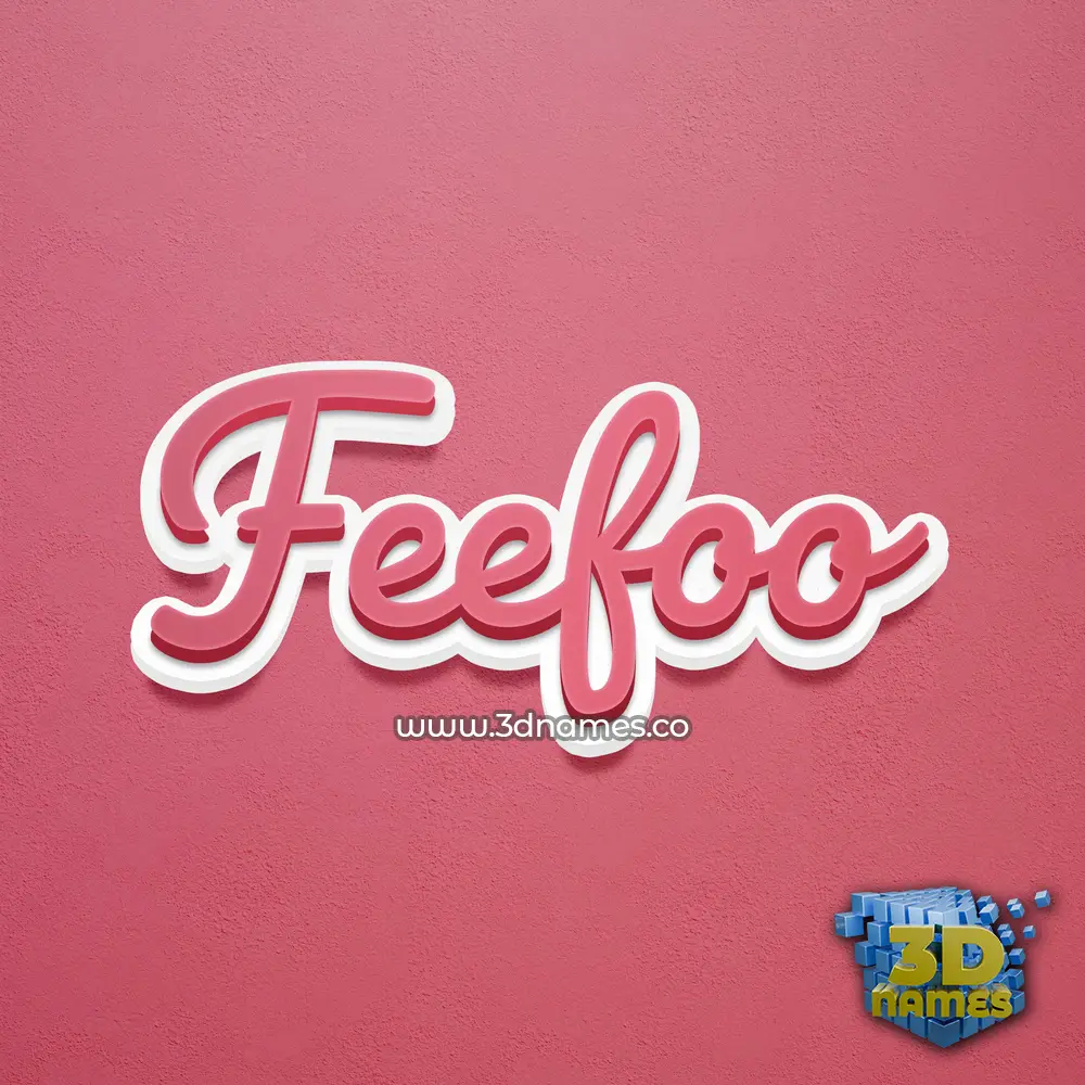 feefoo in Red Scribble style - 3D name wallpaper