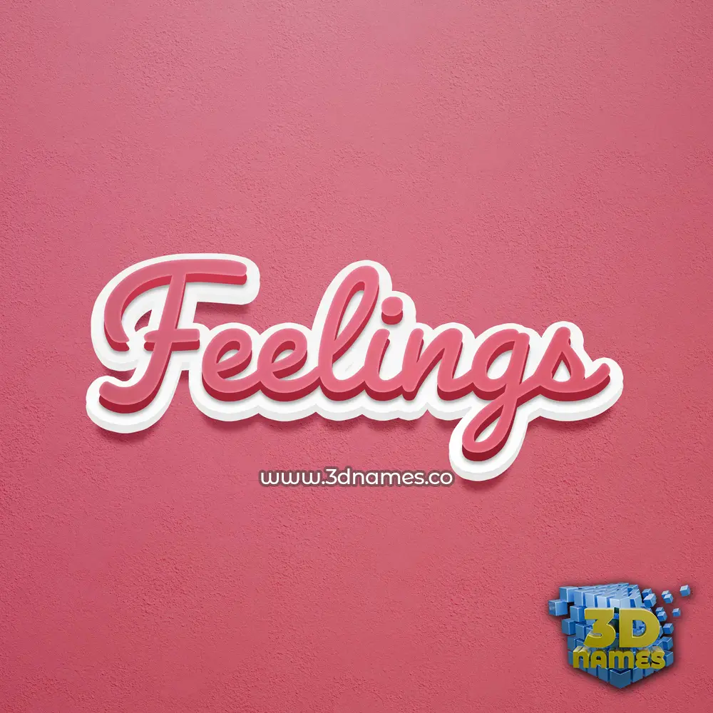 feelings in Red Scribble style - 3D name wallpaper