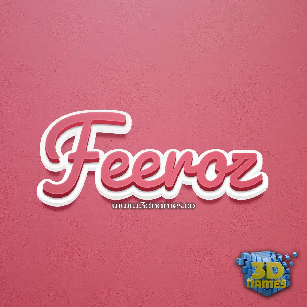 feeroz in Red Scribble style - 3D name wallpaper