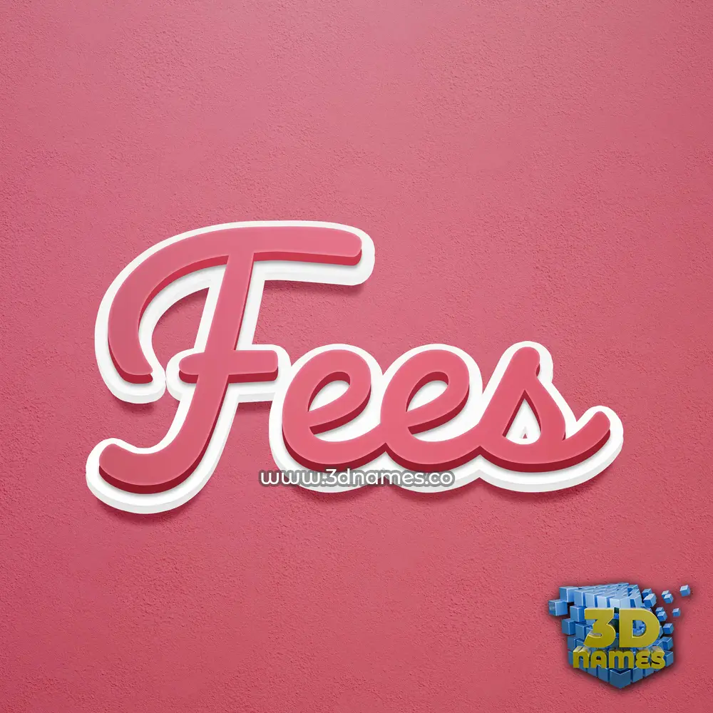 fees in Red Scribble style - 3D name wallpaper