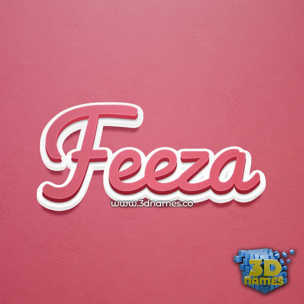 feeza in Red Scribble style - 3D name wallpaper