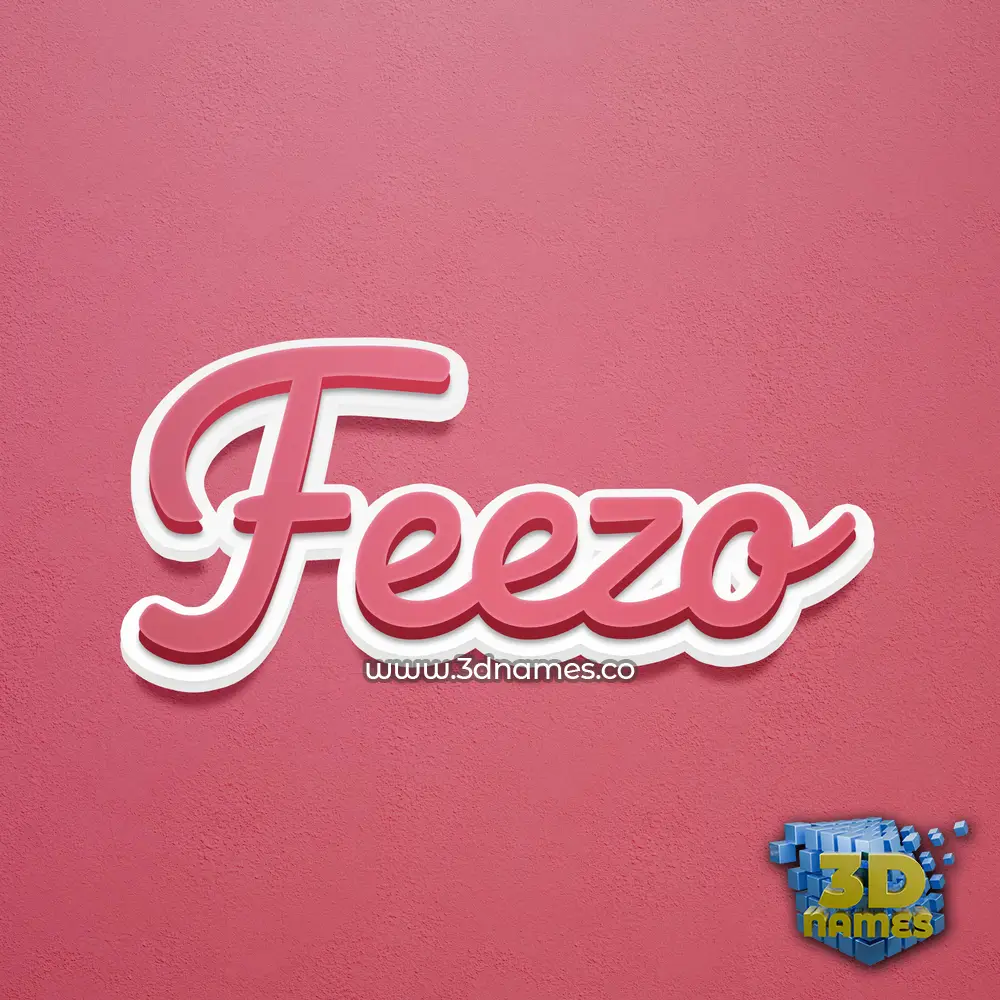 feezo in Red Scribble style - 3D name wallpaper