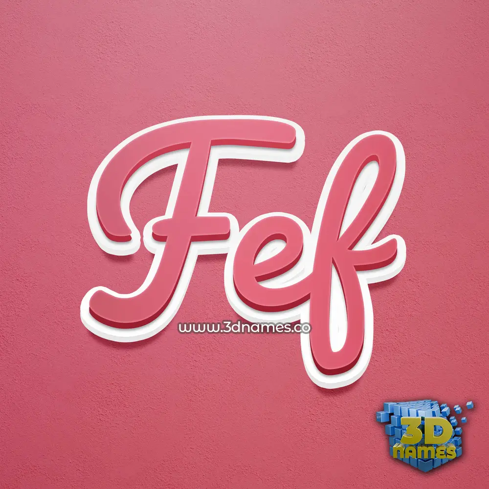 fef in Red Scribble style - 3D name wallpaper