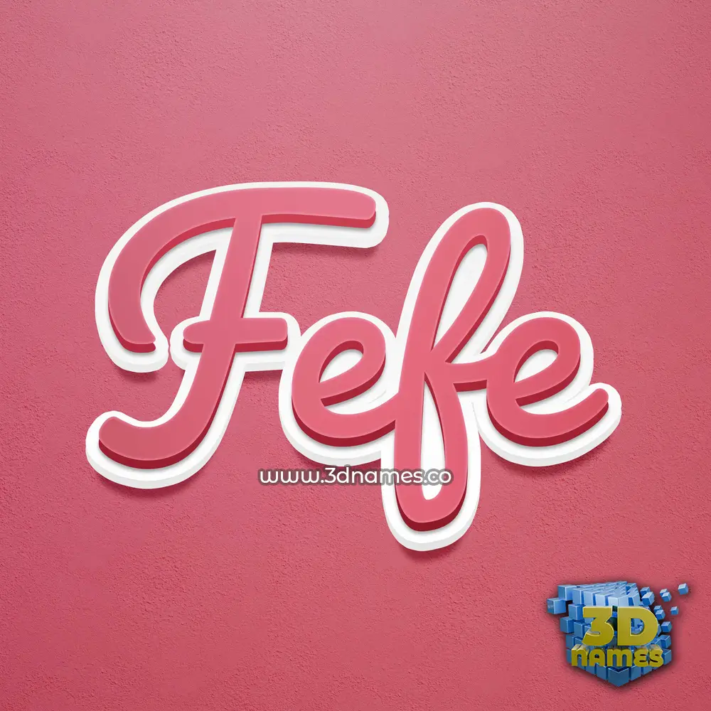 fefe in Red Scribble style - 3D name wallpaper