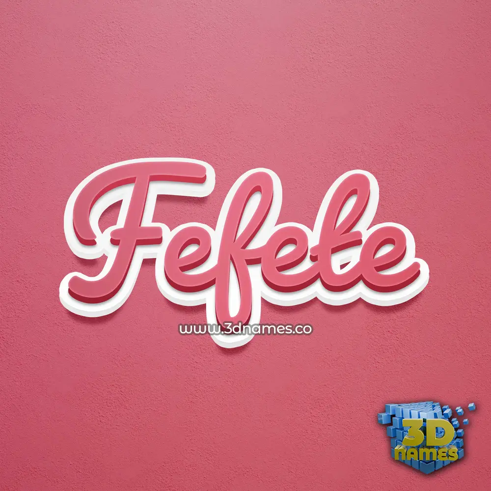 fefete in Red Scribble style - 3D name wallpaper