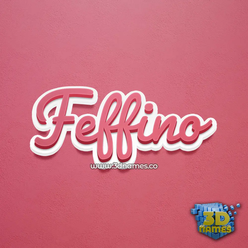 feffino in Red Scribble style - 3D name wallpaper