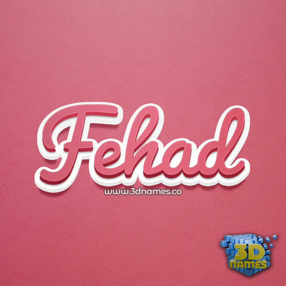 fehad in Red Scribble style - 3D name wallpaper