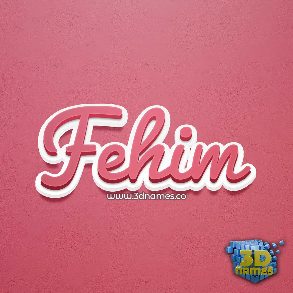 fehim in Red Scribble style - 3D name wallpaper