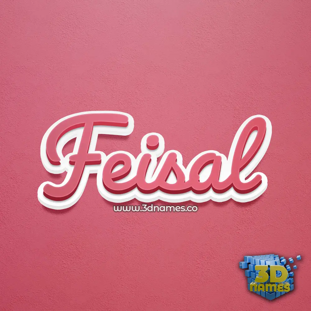 feisal in Red Scribble style - 3D name wallpaper