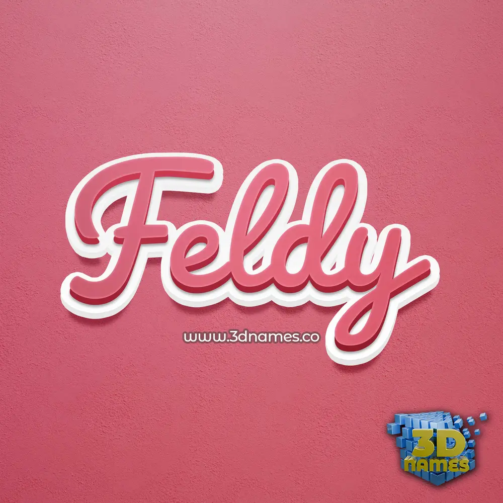 feldy in Red Scribble style - 3D name wallpaper