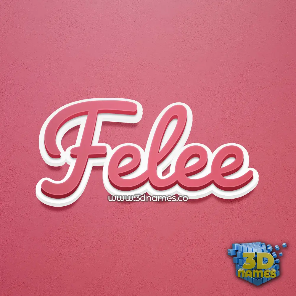 felee in Red Scribble style - 3D name wallpaper