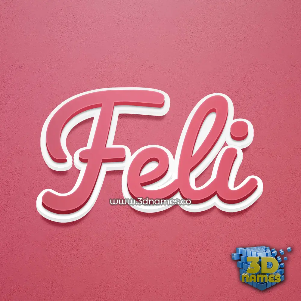 feli in Red Scribble style - 3D name wallpaper