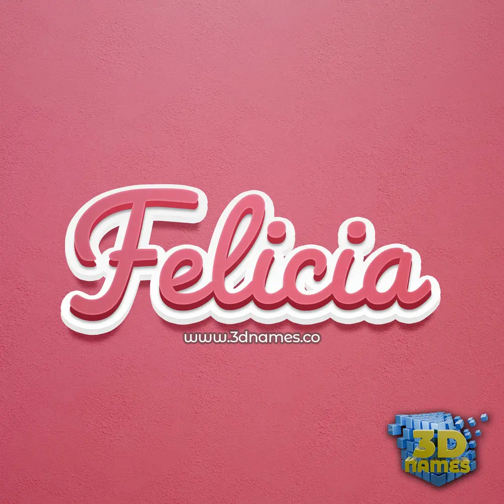 felicia in Red Scribble style - 3D name wallpaper