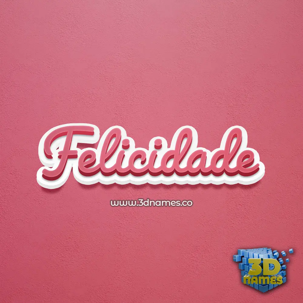 felicidade in Red Scribble style - 3D name wallpaper