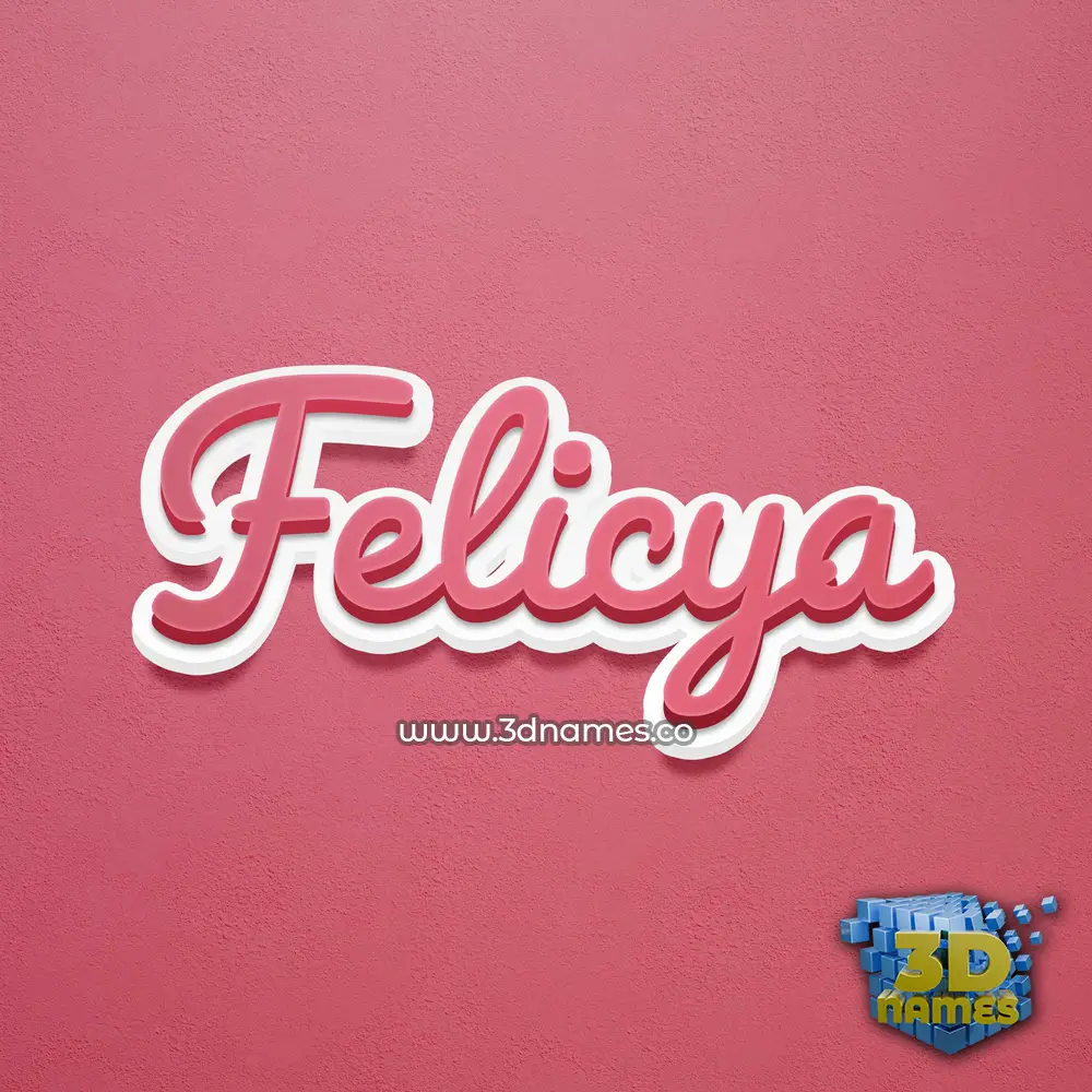 felicya in Red Scribble style - 3D name wallpaper