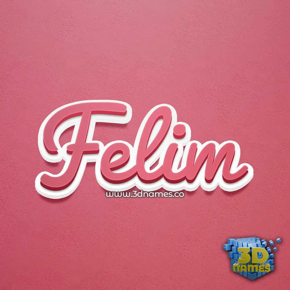 felim in Red Scribble style - 3D name wallpaper