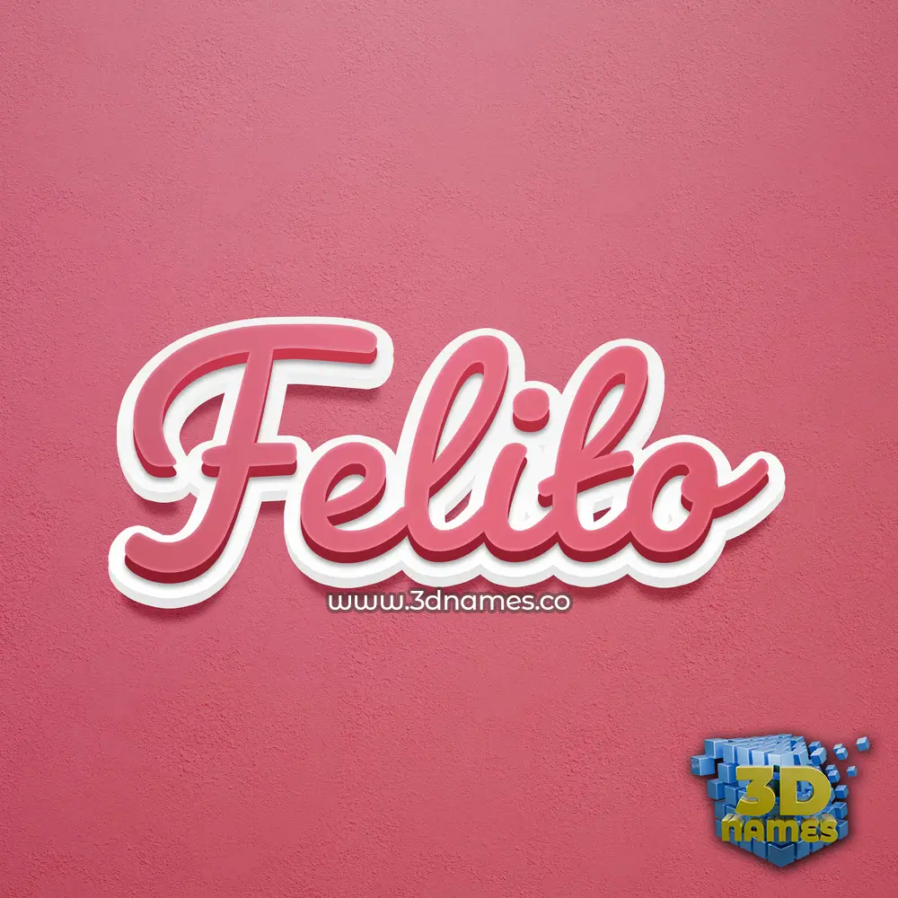 felito in Red Scribble style - 3D name wallpaper