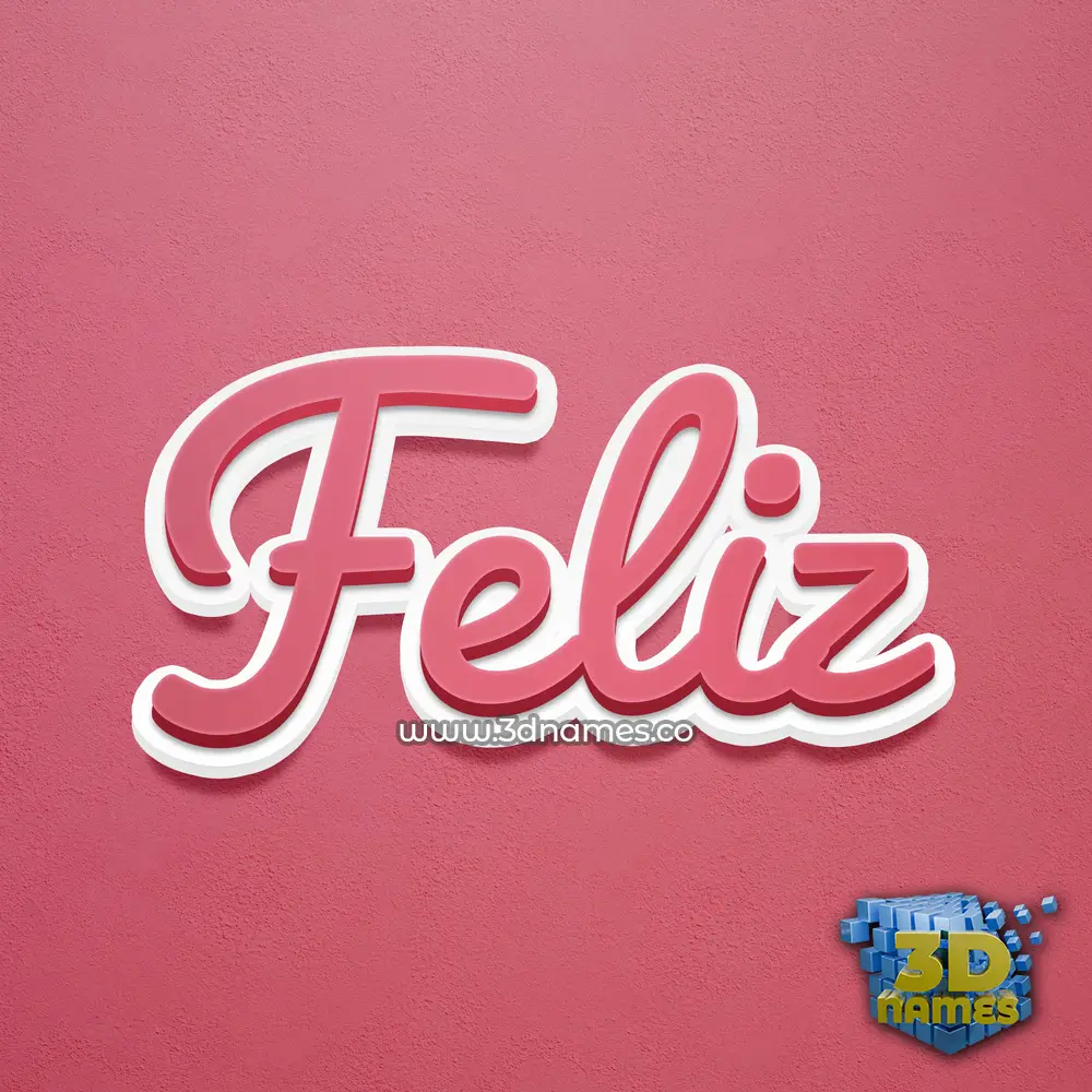 feliz in Red Scribble style - 3D name wallpaper