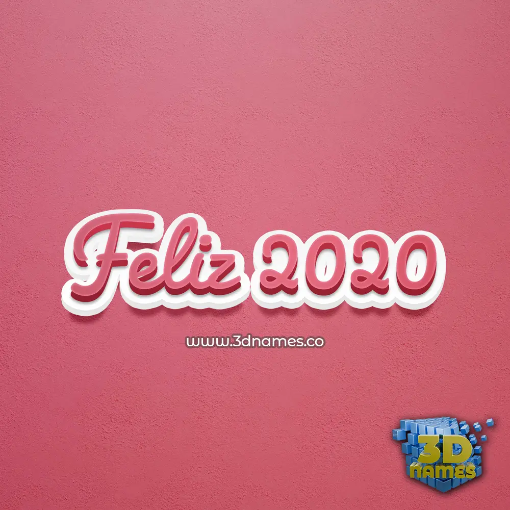 feliz 2020 in Red Scribble style - 3D name wallpaper
