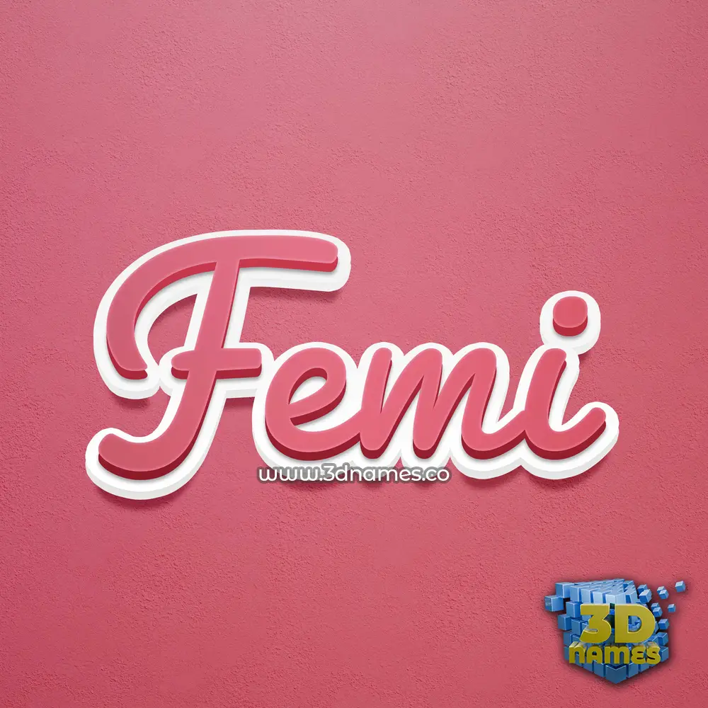 femi in Red Scribble style - 3D name wallpaper