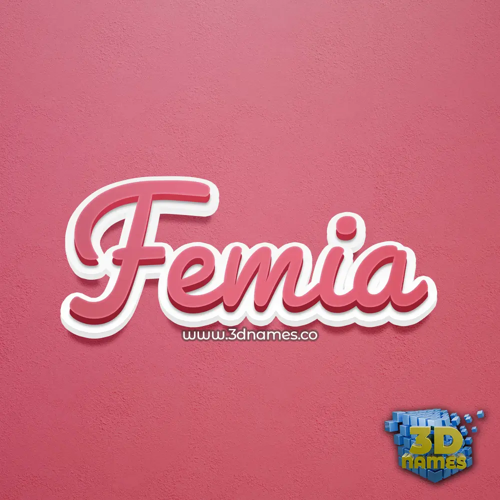 femia in Red Scribble style - 3D name wallpaper