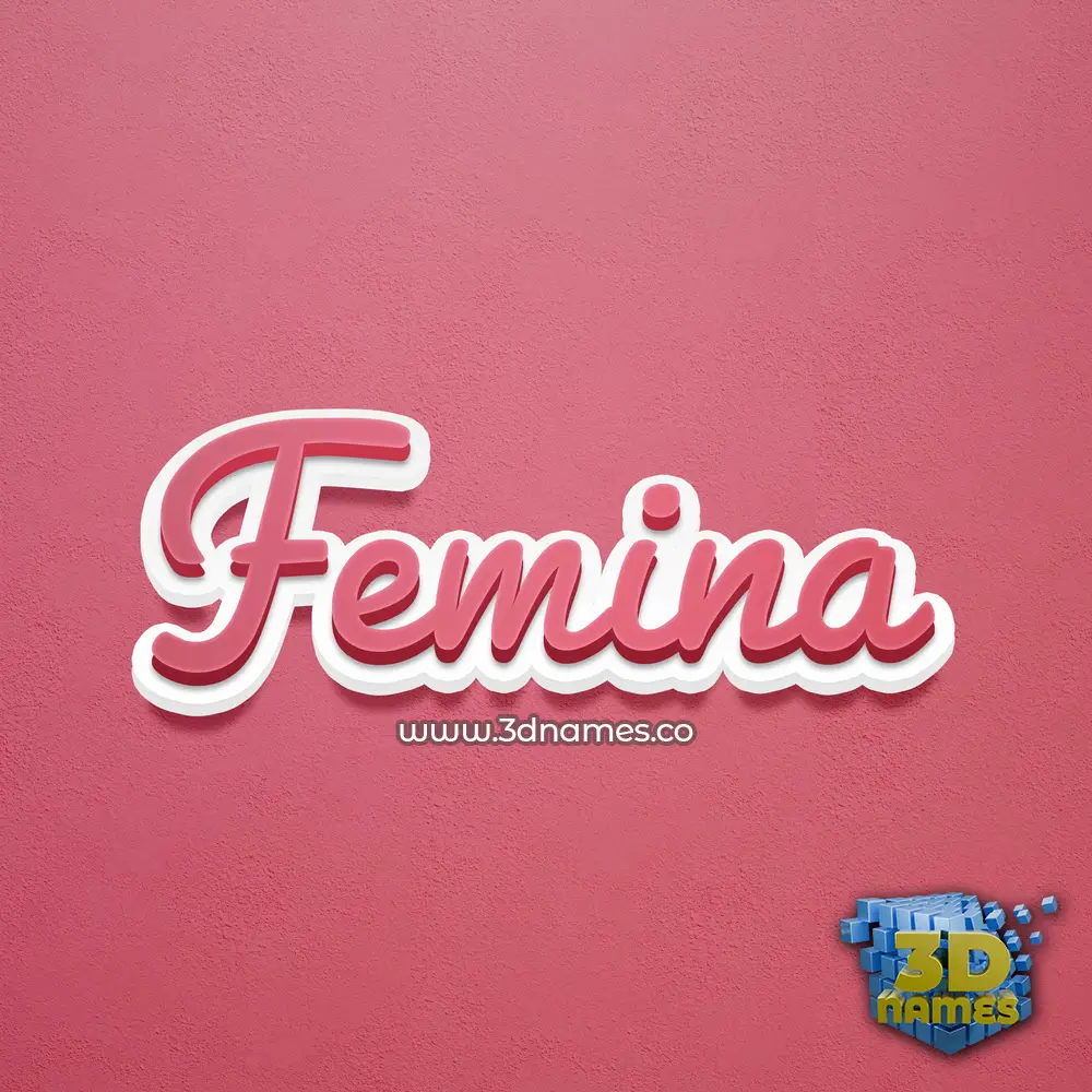 femina in Red Scribble style - 3D name wallpaper