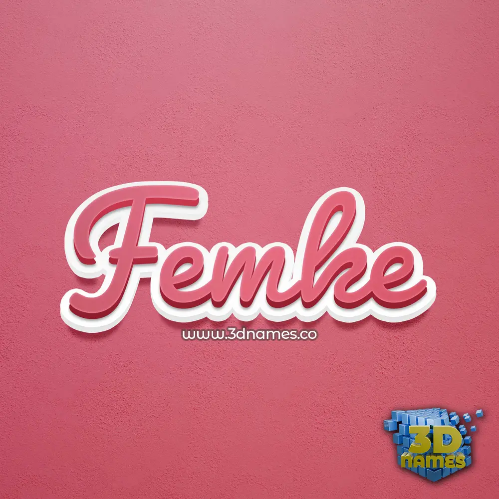 femke in Red Scribble style - 3D name wallpaper