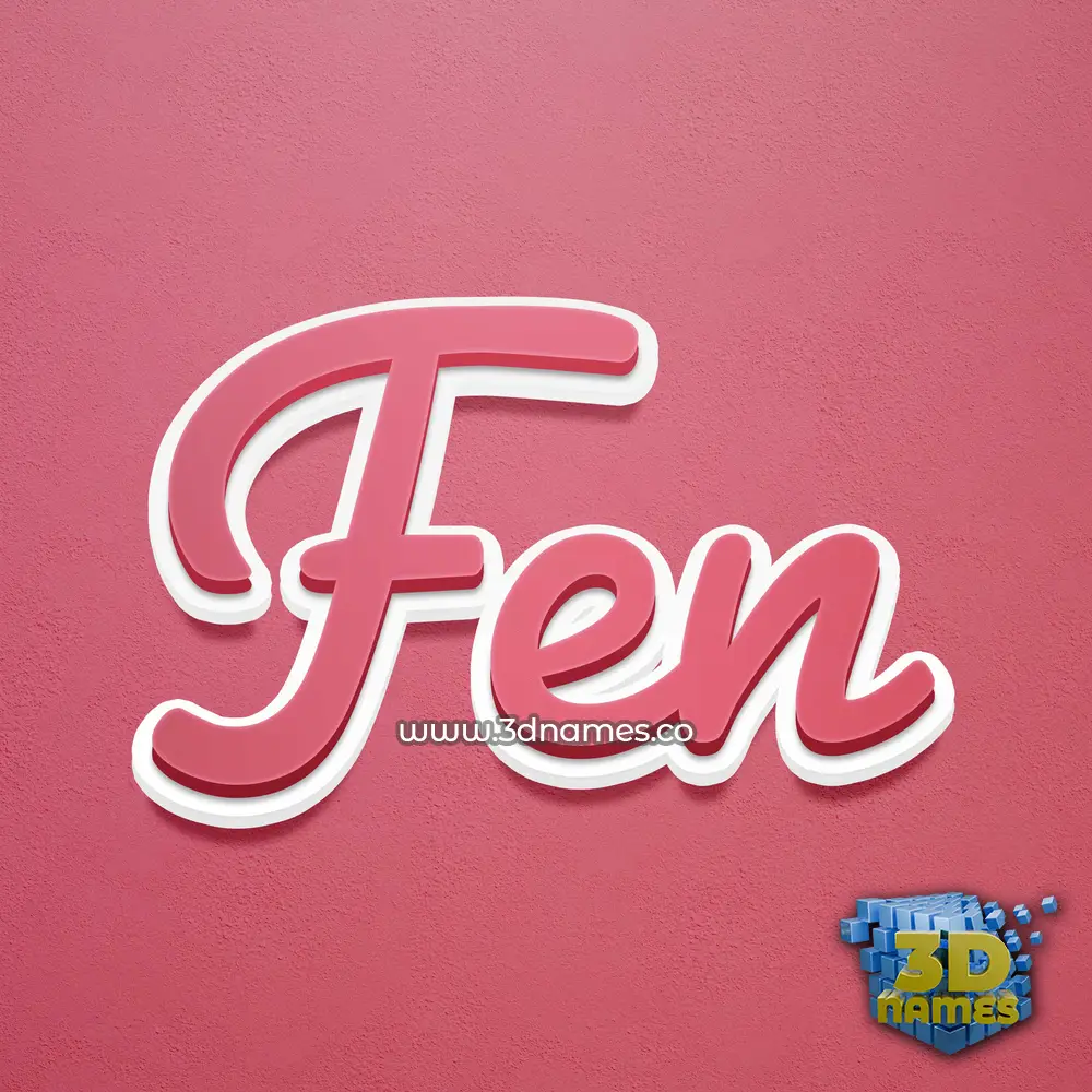 fen in Red Scribble style - 3D name wallpaper