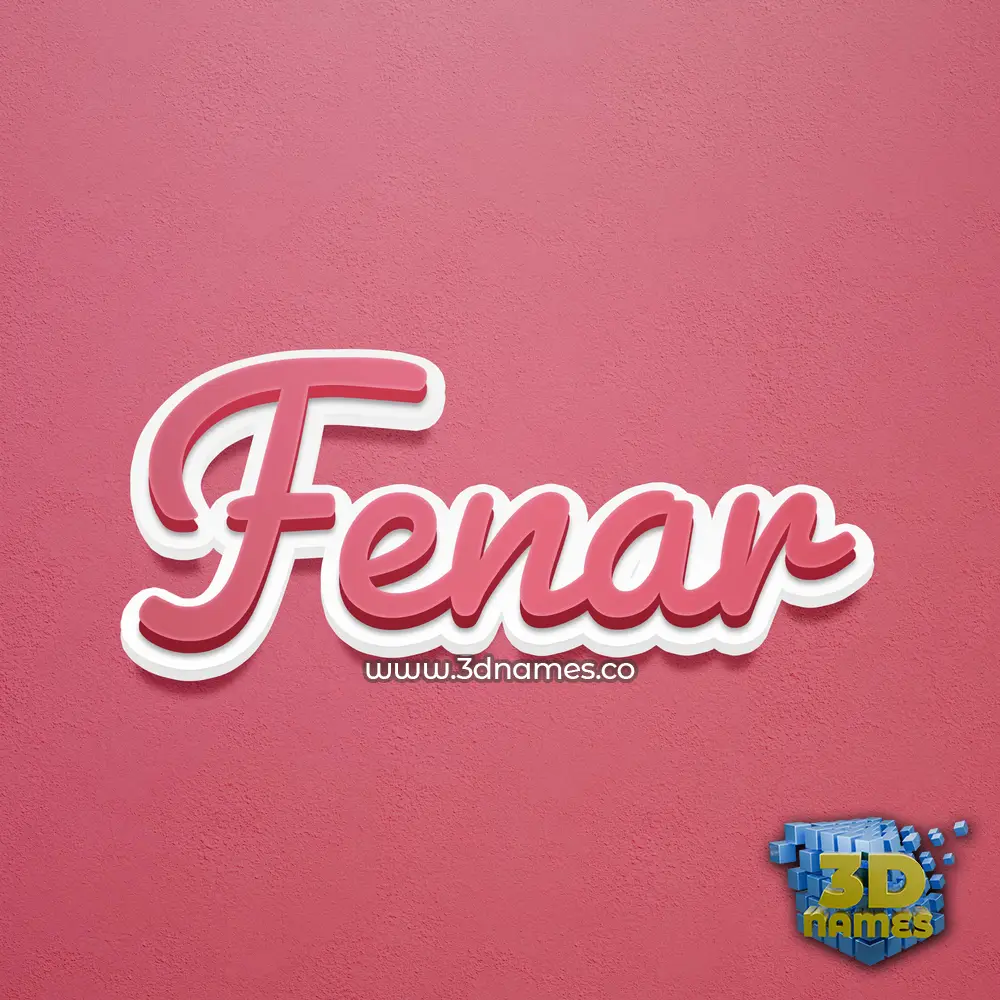 fenar in Red Scribble style - 3D name wallpaper