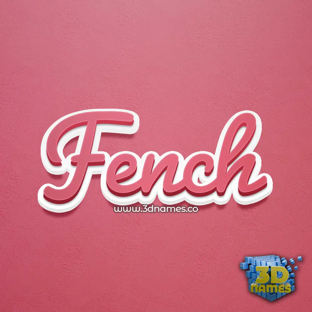 fench in Red Scribble style - 3D name wallpaper