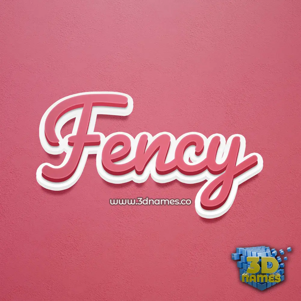 fency in Red Scribble style - 3D name wallpaper