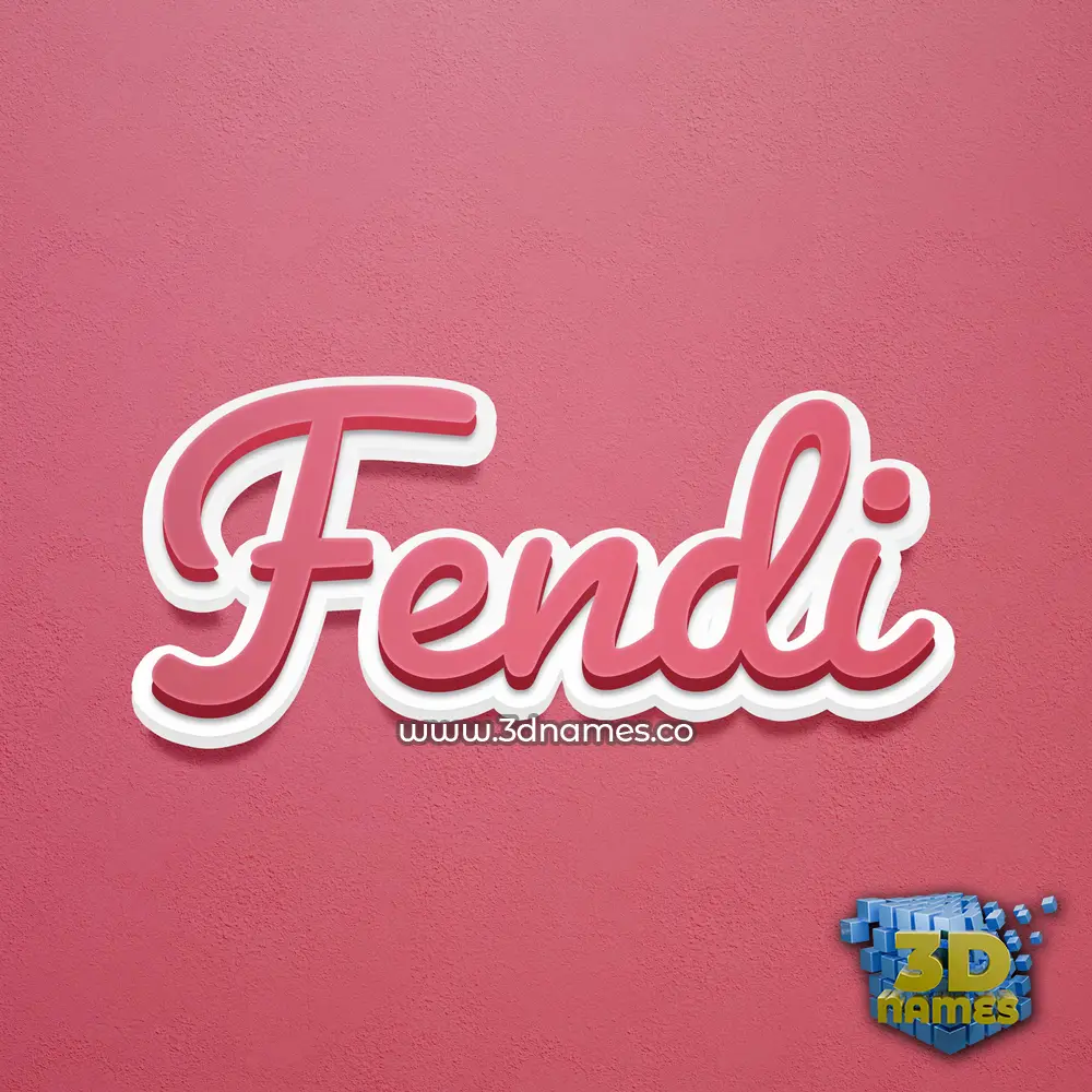 fendi in Red Scribble style - 3D name wallpaper