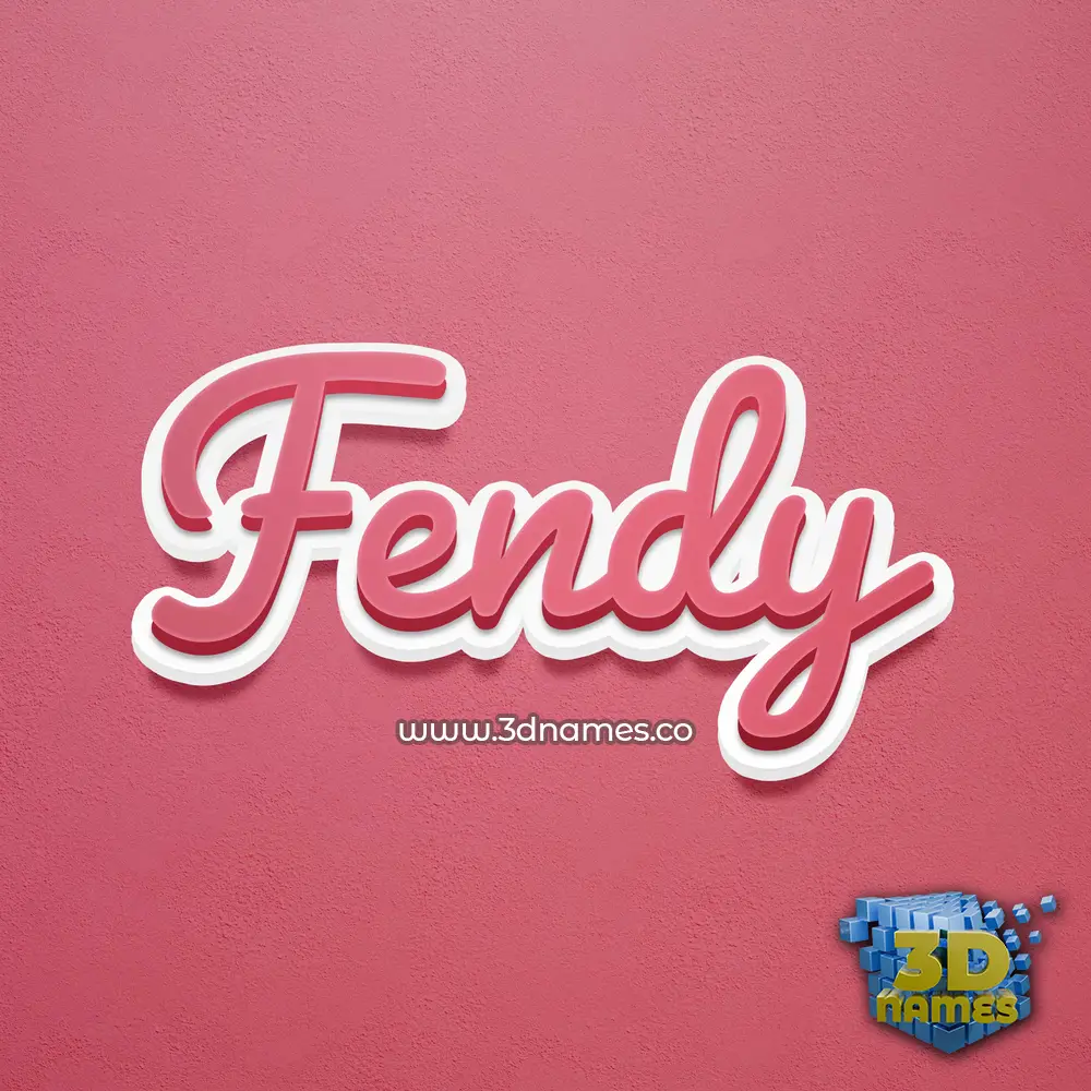 fendy in Red Scribble style - 3D name wallpaper