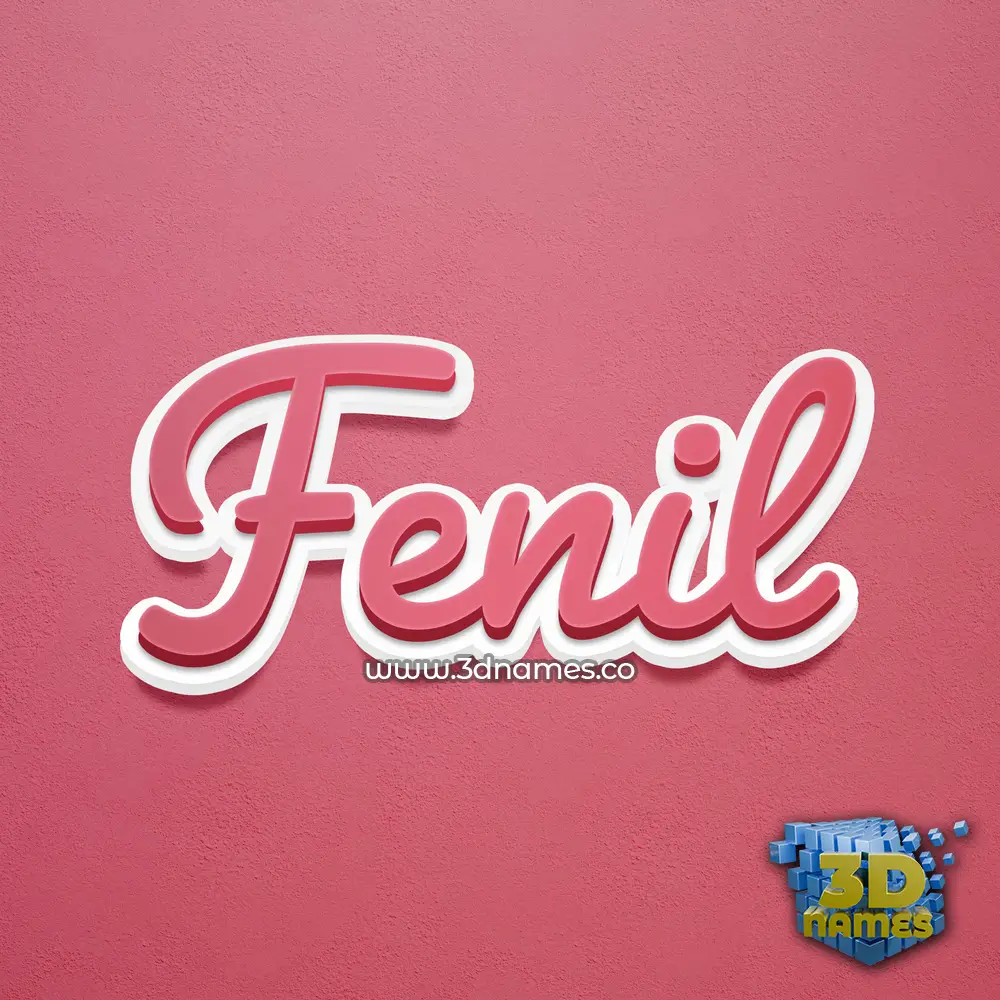 fenil in Red Scribble style - 3D name wallpaper