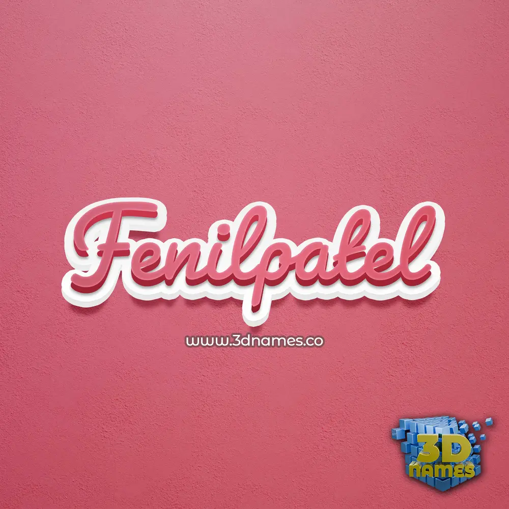 fenilpatel in Red Scribble style - 3D name wallpaper