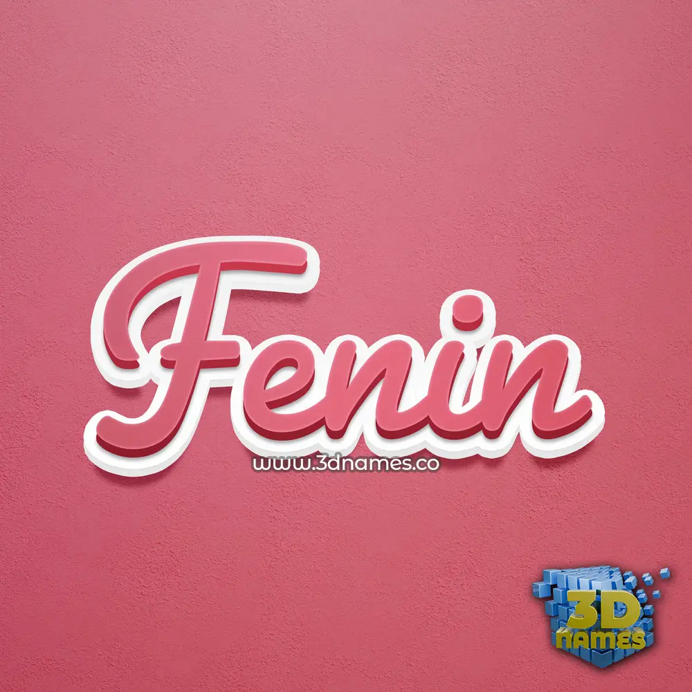 fenin in Red Scribble style - 3D name wallpaper
