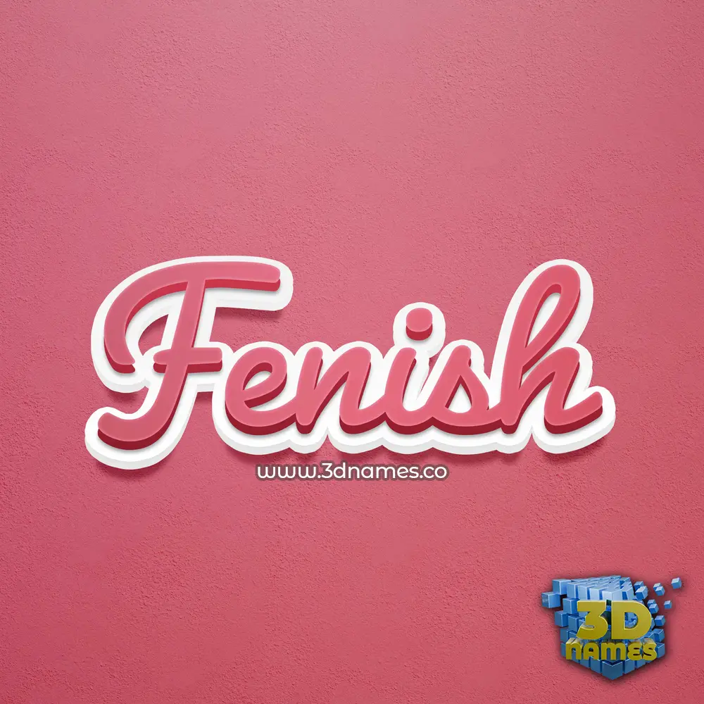 fenish in Red Scribble style - 3D name wallpaper