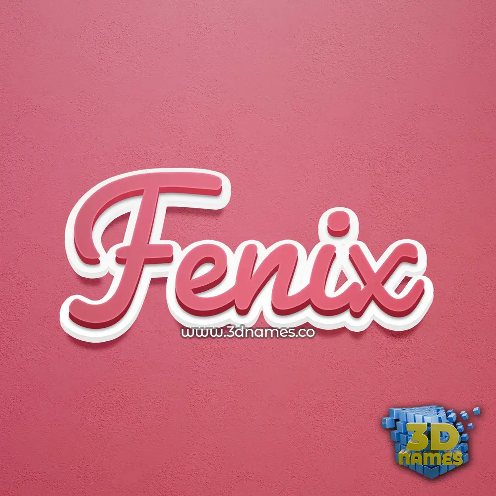 fenix in Red Scribble style - 3D name wallpaper