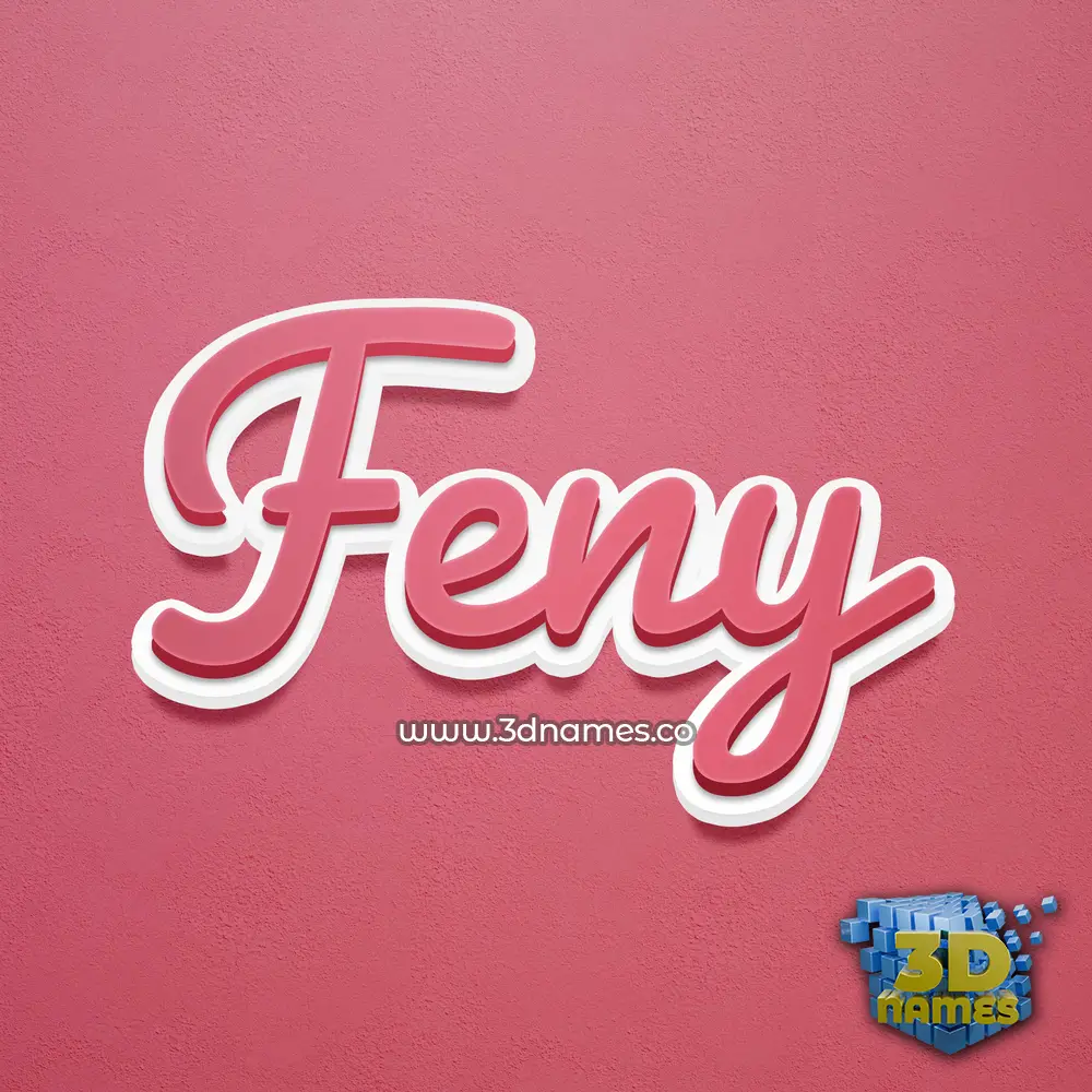 feny in Red Scribble style - 3D name wallpaper