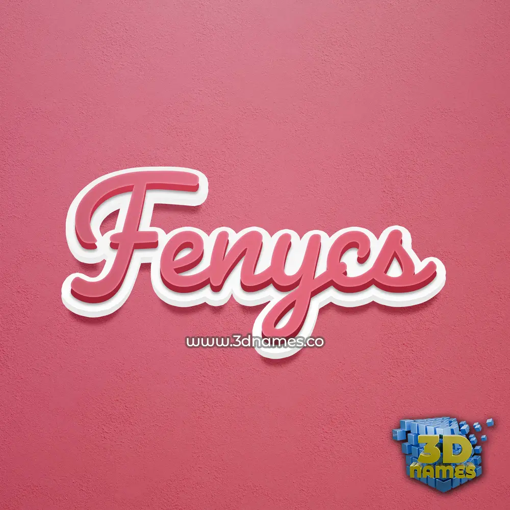 fenycs in Red Scribble style - 3D name wallpaper