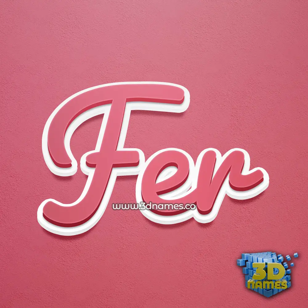 fer in Red Scribble style - 3D name wallpaper