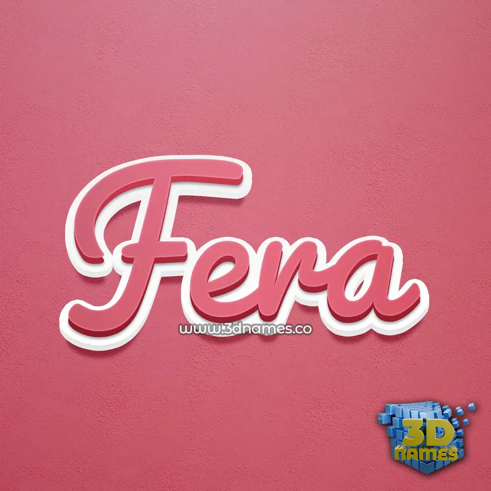 fera in Red Scribble style - 3D name wallpaper