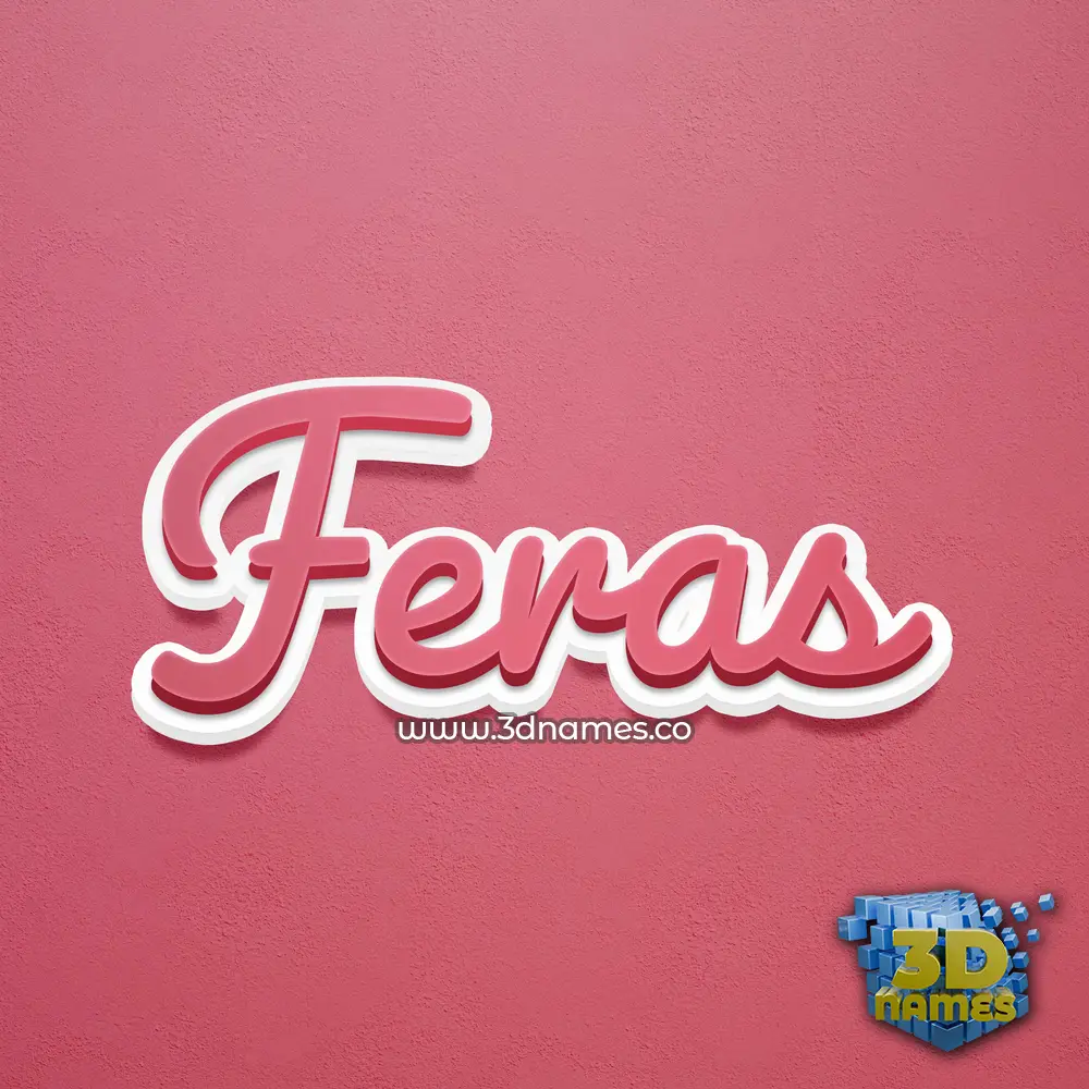 feras in Red Scribble style - 3D name wallpaper