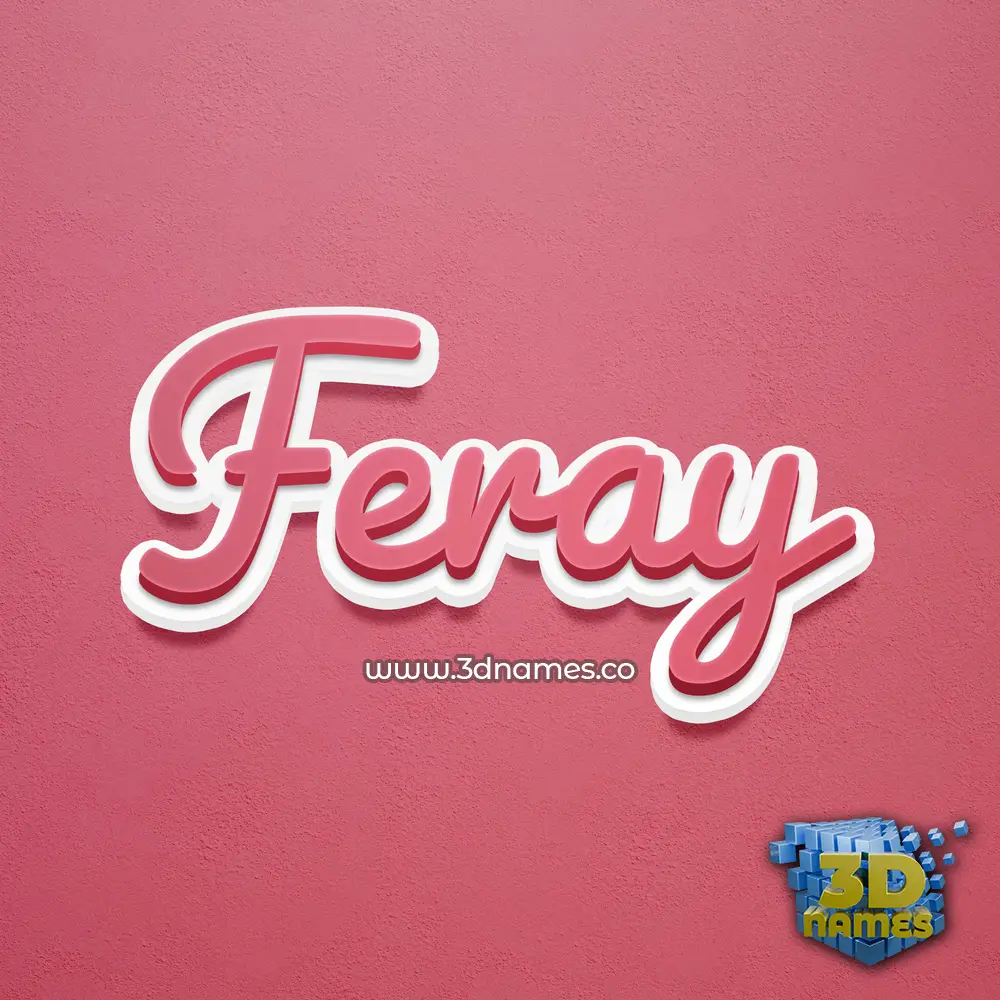 feray in Red Scribble style - 3D name wallpaper
