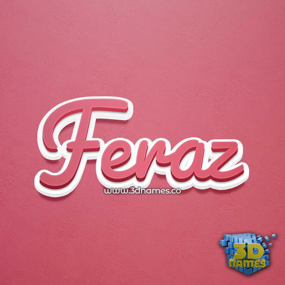 feraz in Red Scribble style - 3D name wallpaper