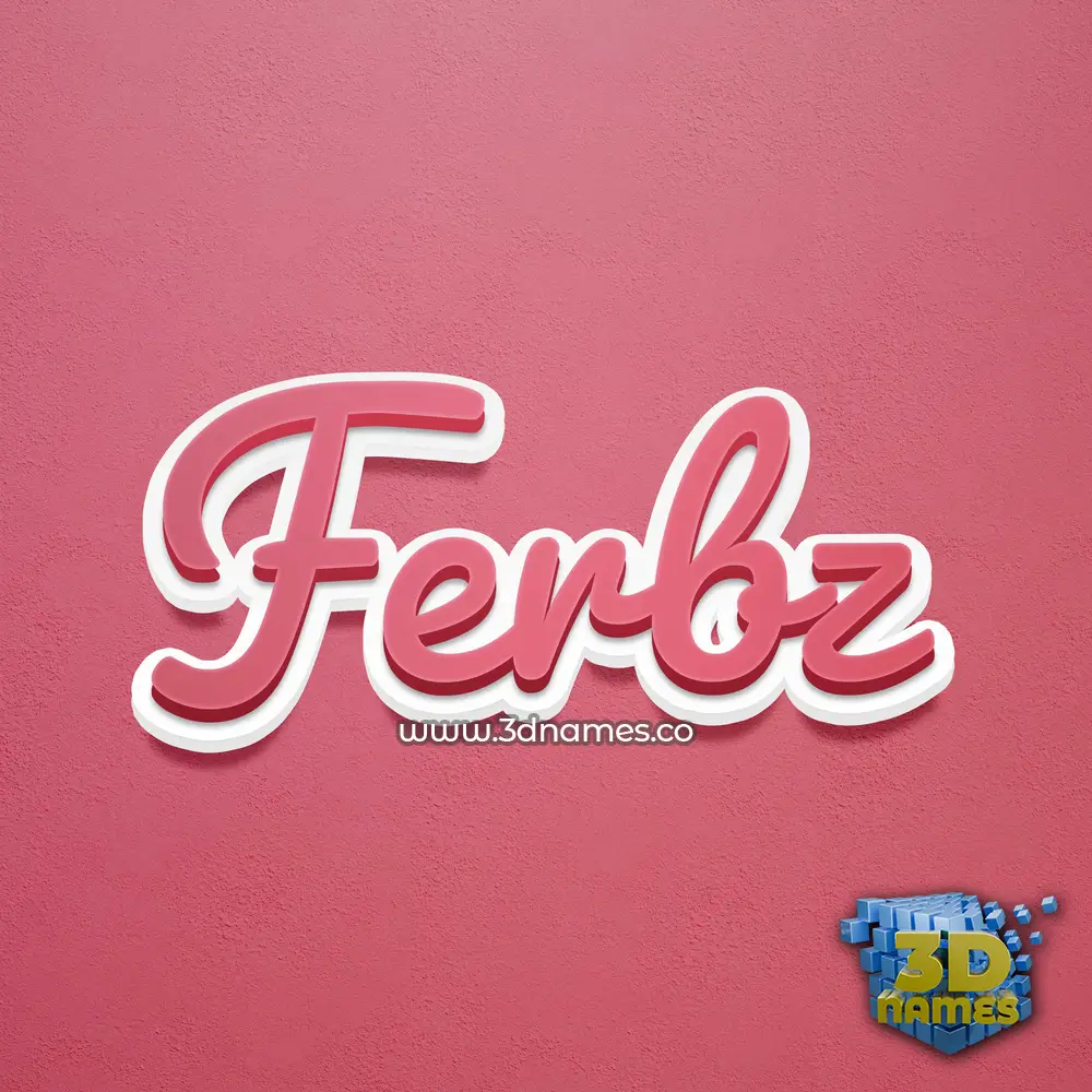 ferbz in Red Scribble style - 3D name wallpaper