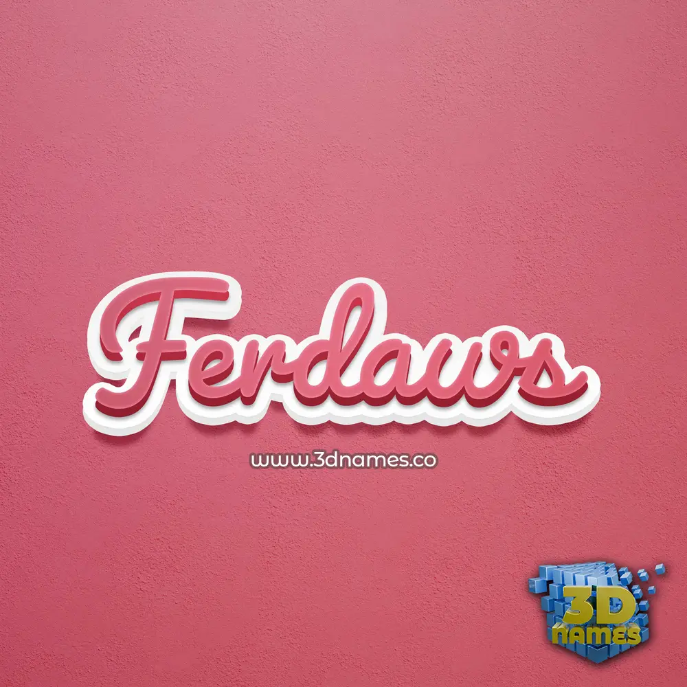 ferdaws in Red Scribble style - 3D name wallpaper