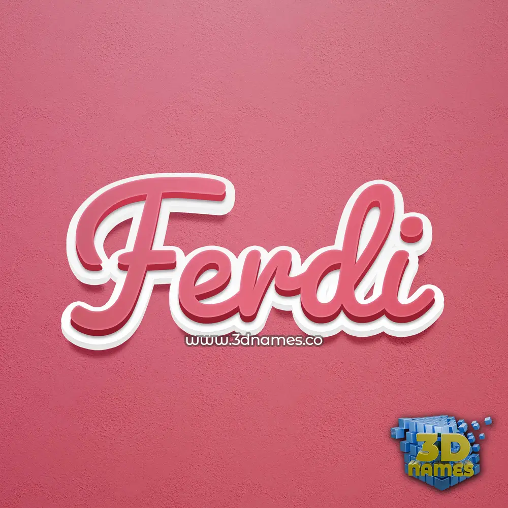 ferdi in Red Scribble style - 3D name wallpaper