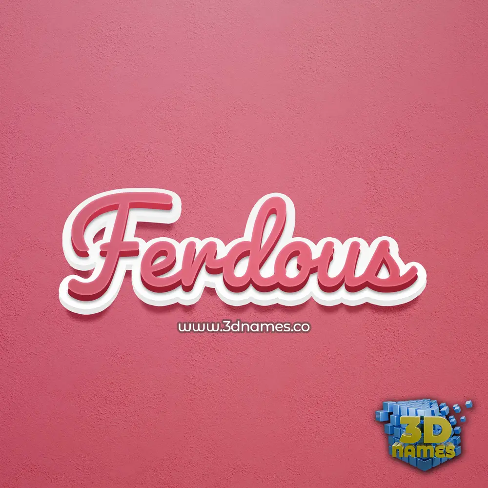ferdous in Red Scribble style - 3D name wallpaper